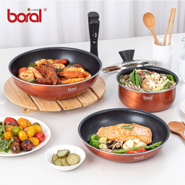 [보랄] IH 분리형 후라이팬&냄비 멀티핸들 프리미엄 5종세트 BR-FP500S