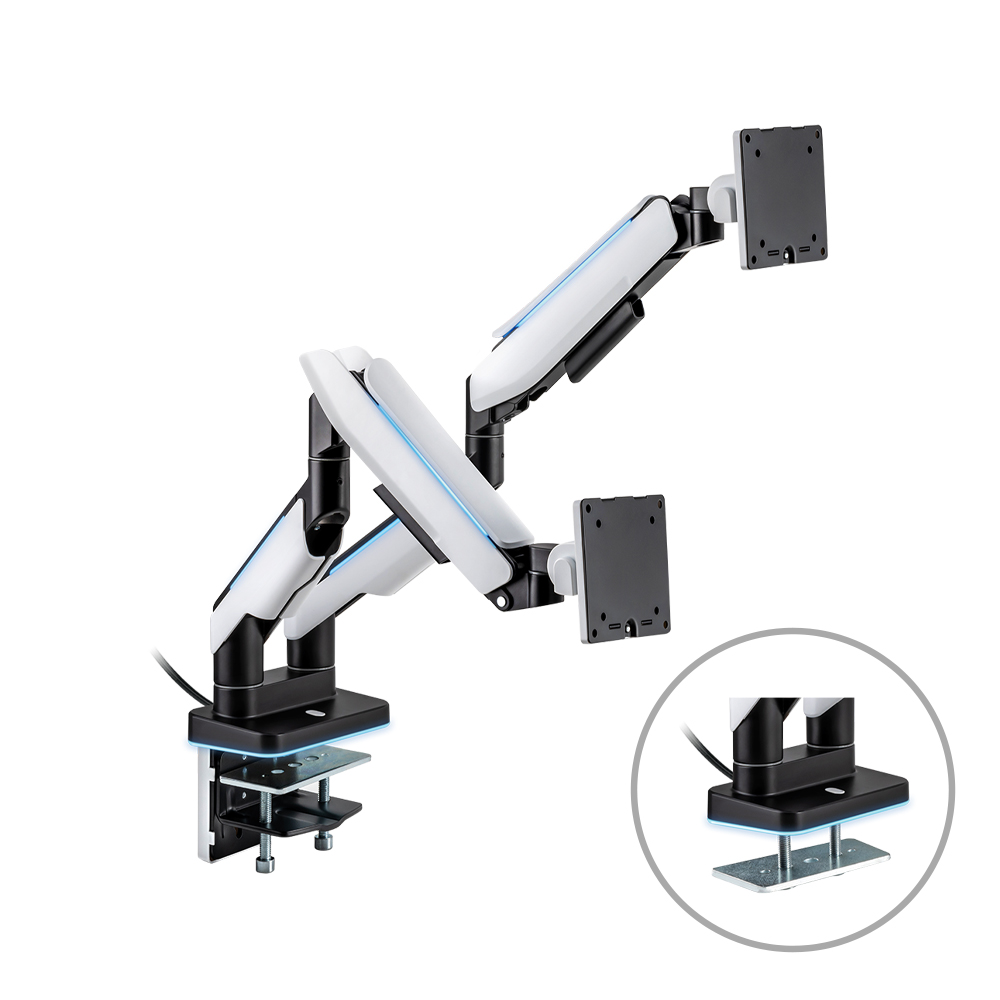 [N-SAN] 클램프형 듀얼 가스스프링 고중량 RGB 모니터암 NS-25L