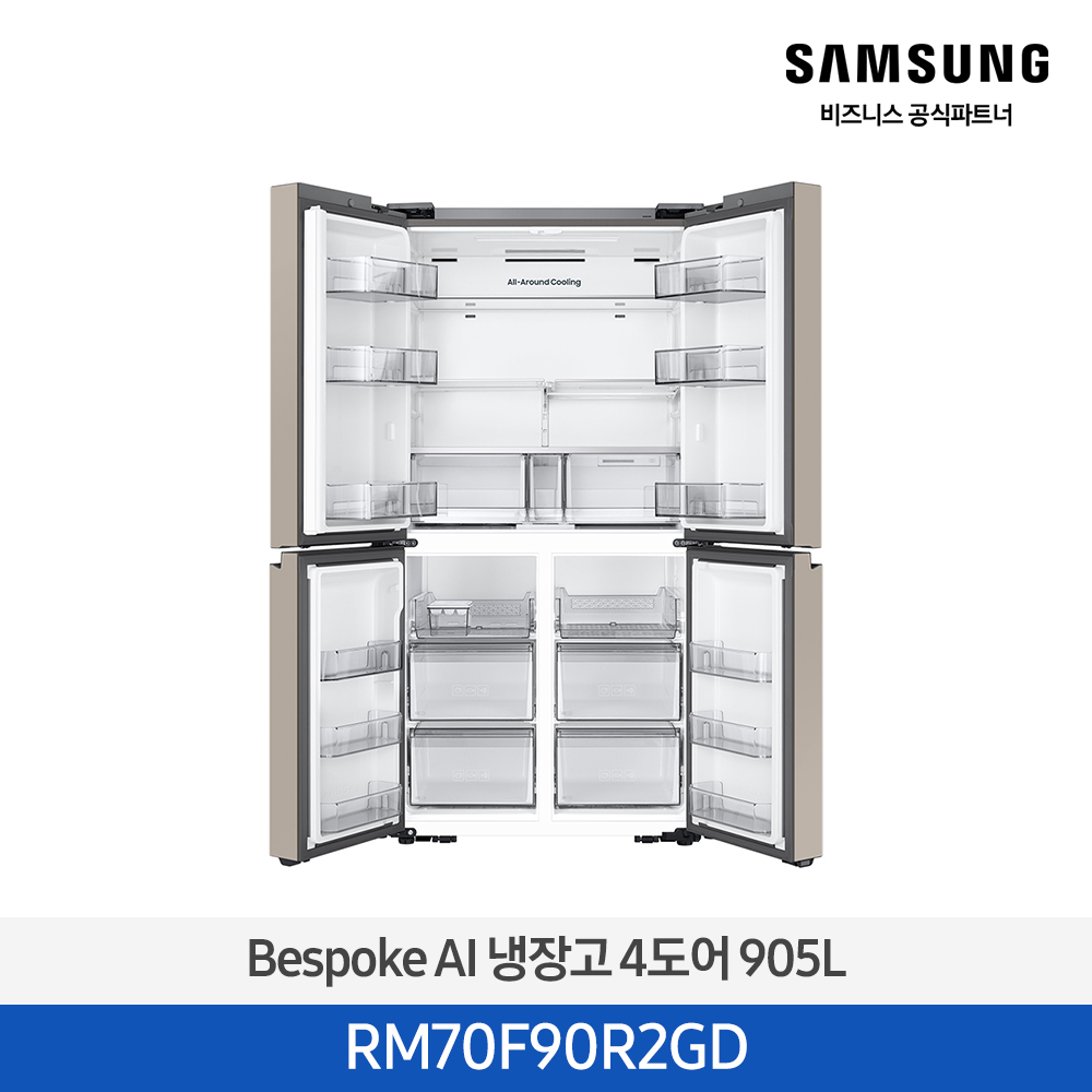 [삼성전자] BESPOKE AI 냉장고 4도어 RM70F90R2GD
