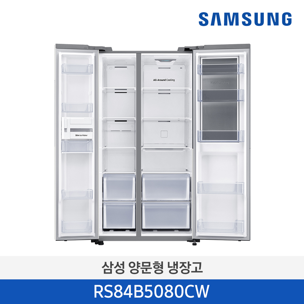 [삼성전자] 3도어 양문형 냉장고 RS84B5080CW